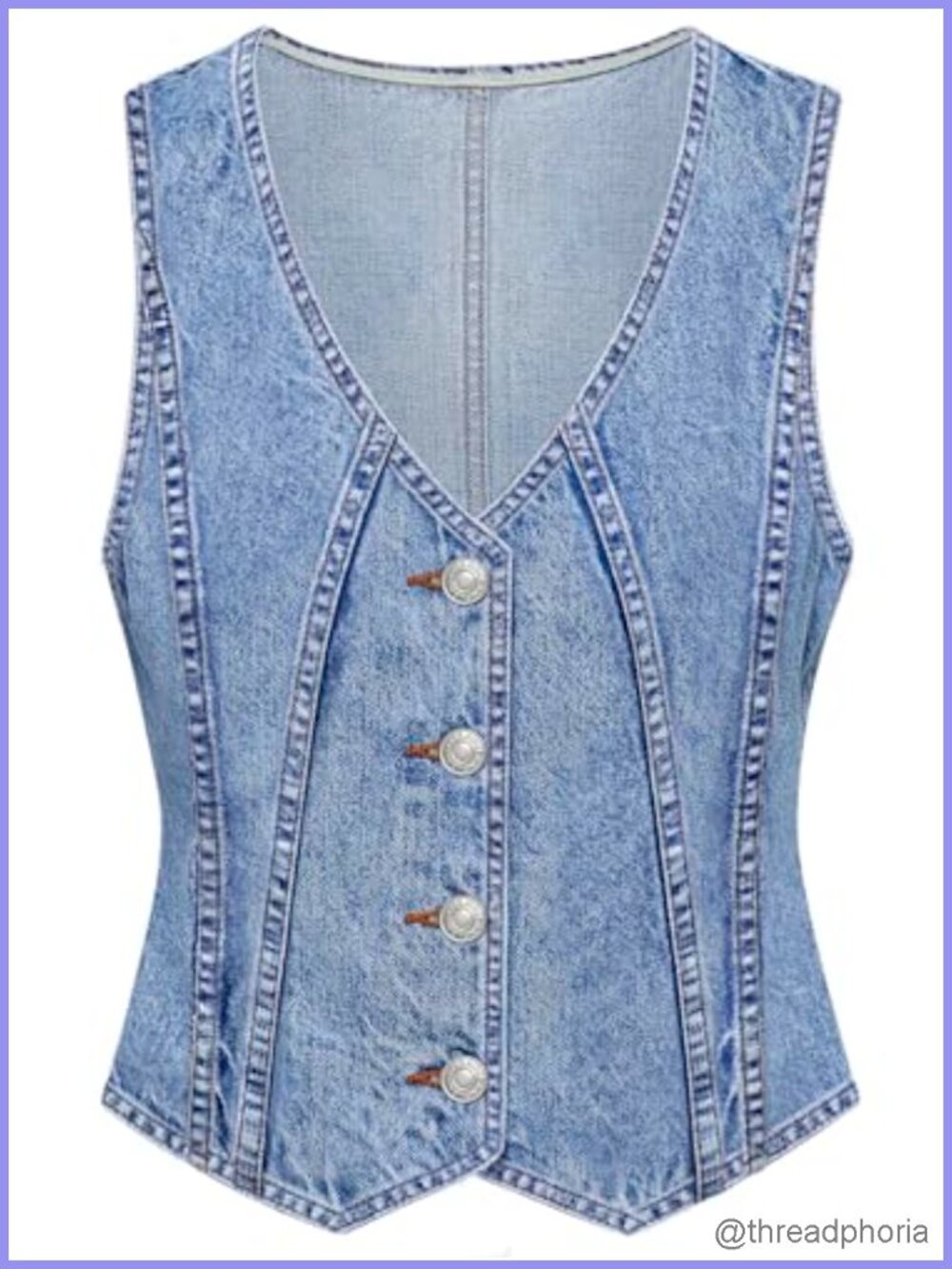 Women's Denim Jean Vest Sleeveless V-Neck Button Down